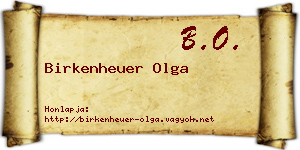 Birkenheuer Olga névjegykártya